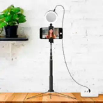 Soporte para celular con aro de luz
