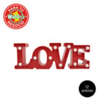 Letrero decorativo con luz love (12 piezas)