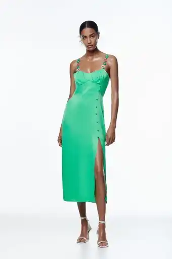 Vestido corsetero satinado cadenas