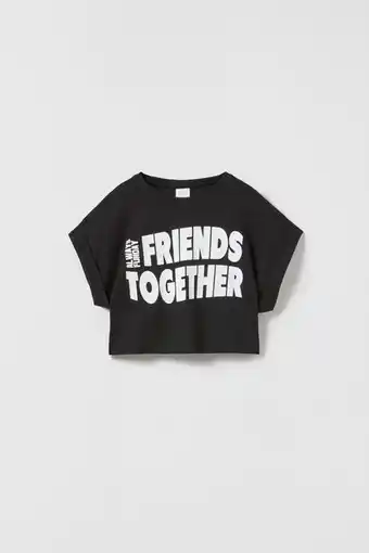 ZARA Camiseta crop friends together oferta