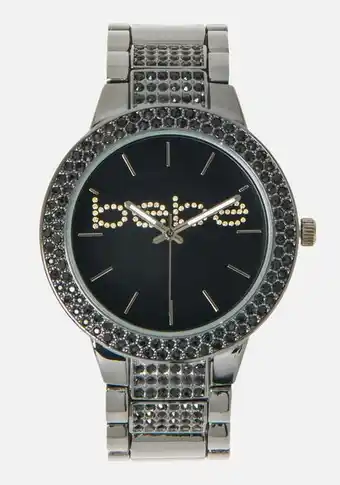 Bebe logo crystal bezel watch