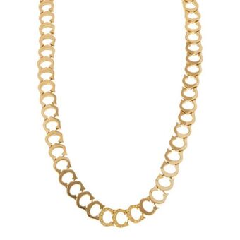 Nacional Monte de Piedad Gargantilla eslabón articulado con circonias en oro amarillo 14 kilates. oferta