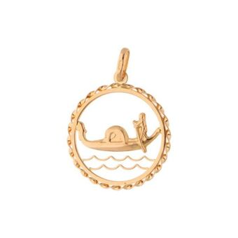 Nacional Monte de Piedad Dije calado motivo góndola en oro amarillo 18 kilates. oferta