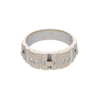 Nacional Monte de Piedad Anillo estilizado con diamantes en oro blanco 18 kilates. oferta