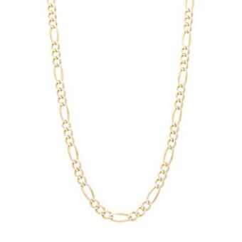 Nacional Monte de Piedad Collar de tres eslabones por uno diamantados en oro amarillo 14 kilates. oferta