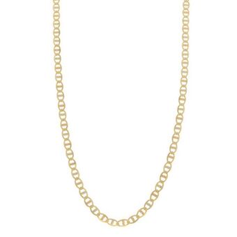 Nacional Monte de Piedad Collar eslabón nudo marino facetado en oro tres tonos 14 kilates. oferta