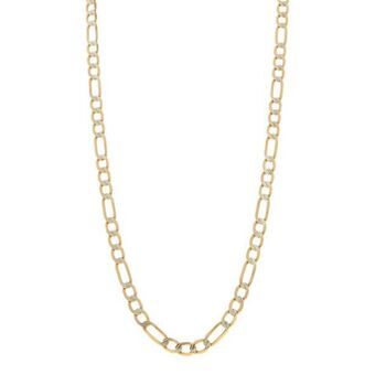 Nacional Monte de Piedad Collar de tres eslabones por uno diamantados en oro amarillo 14 kilates. oferta