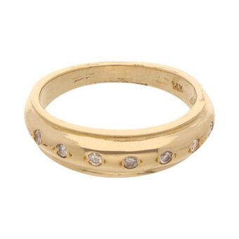 Nacional Monte de Piedad Anillo diseño especial con sintéticos en oro amarillo 14 kilates. oferta