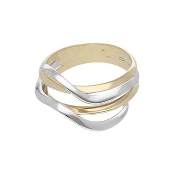 Nacional Monte de Piedad Anillo diseño italiano en oro dos tonos 14 kilates. oferta
