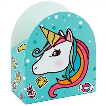 Caja cuadrada unicornio 5cm 6pz