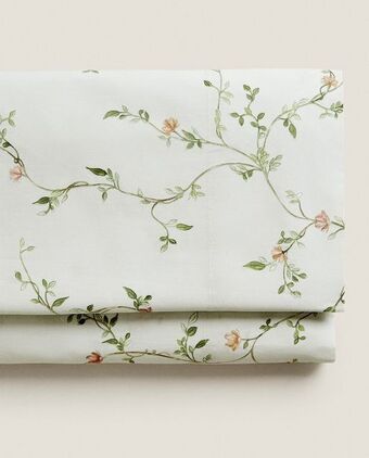 ZARA HOME Sábana encimera estampado flores y ramas oferta