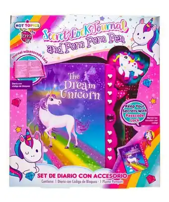 Set de diario + pluma con pompom "the dream unicorn"