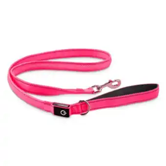 Good2go correa reflejante con luz led con batería color rosa con herraje metálico para perro, 1.5 m