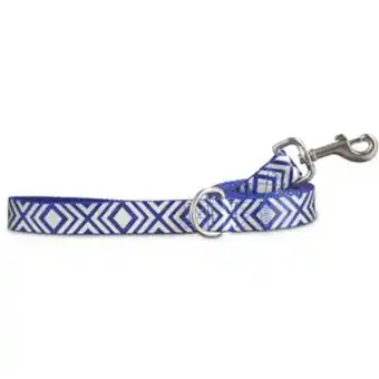 Good2go correa reflejante azul diseño diamante con herraje metálico para perro, 1.8 m