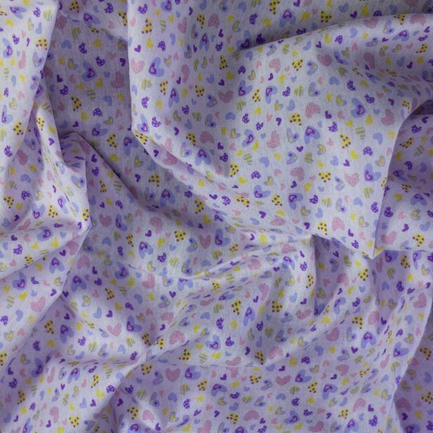 Telas Junco Franela estampada corazones oferta