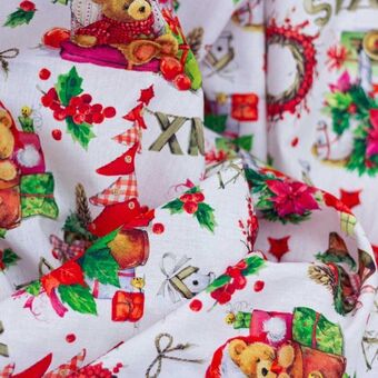 Karma estampado navideño | ositos con regalos