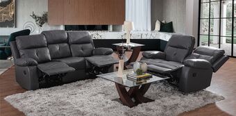 Muebles Dico Sala con reclinables volga gris oferta