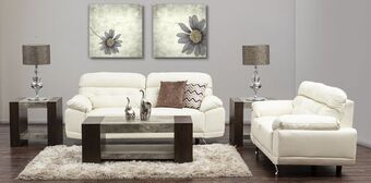 Muebles Dico Sala de piel san marino marfil oferta