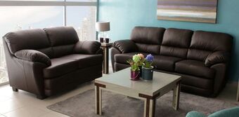 Muebles Dico Sala de piel dakota dark brown oferta