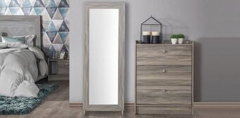 Muebles Dico Cómoda con espejo riga gris oferta