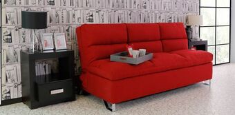 Muebles Dico Sofá cama francia lino rojo oferta
