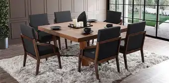Muebles Dico Comedor cuadrado con 6 sillas mara negro oferta
