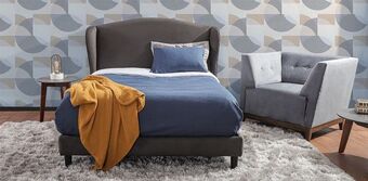 Cama matrimonial adagio gris oxford