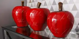 Juego de jarrones manzana greco rojo con letras