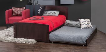 Muebles Dico Cama individual con cama baja tammy expresso café oferta