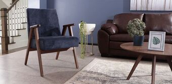 Muebles Dico Sillón ocasional de terciopelo norton azul marino oferta