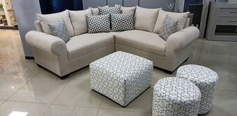 Muebles Dico Paquete sala sofi beige +1 ottoman +1 taburete étnica oferta