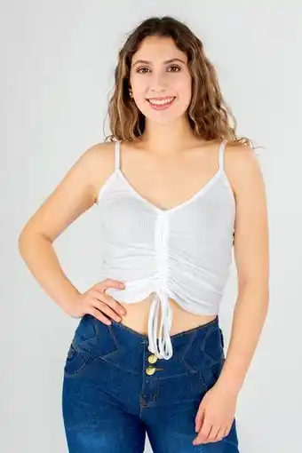 Santory Playera de tirantes con plisados oferta