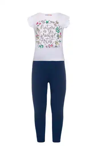 Santory Conjunto playera estampada flores con legging para niña oferta