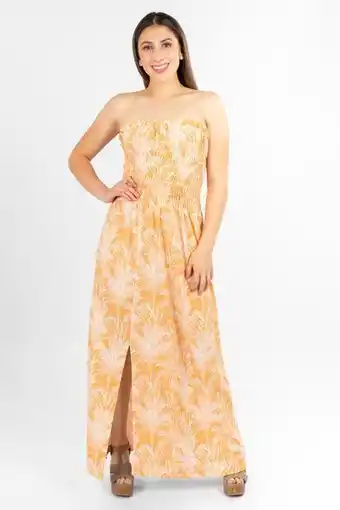 Santory Vestido largo con estampado de palmeras oferta