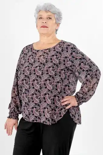 Blusa manga larga con collar