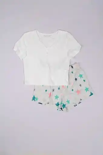 Santory Set de pijama con blusa y botones simulados oferta