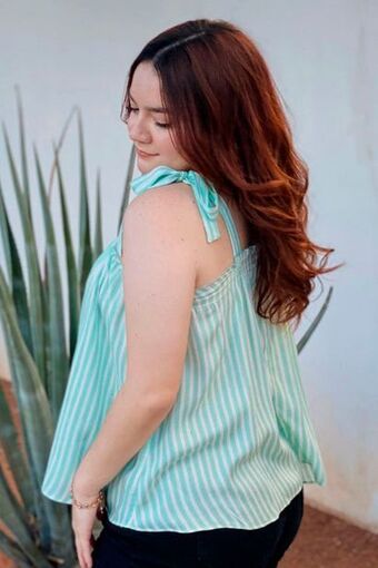 Santory Blusa de rayas con tirantes oferta