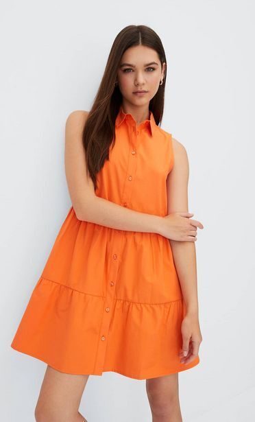 Stradivarius Vestido camisero sin mangas oferta