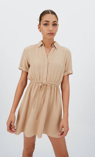Stradivarius Vestido camisero manga corta oferta
