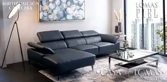 Casa de las Lomas Sala en l piel becca azul izquierda oferta