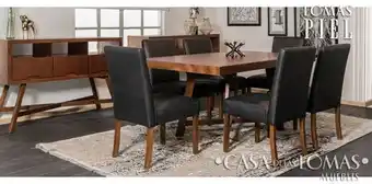 Casa de las Lomas Comedor granada tabaco y 6 sillas piel oferta