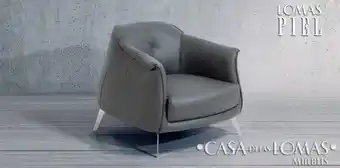 Casa de las Lomas Sillón sherryll dark grey piel oferta