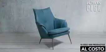 Casa de las Lomas Sillón erie dark cyan piel oferta