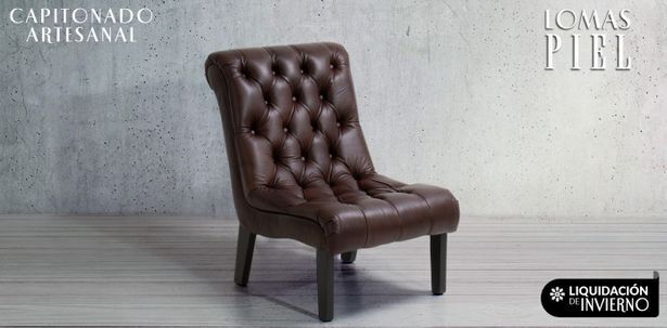 Casa de las Lomas Sillón guscio piel tabaco oferta