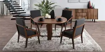 Muebles Dico Comedor redondo con 4 sillas mara negro oferta