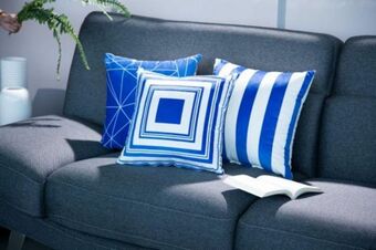 Muebles Dico Cojín decorativo infinito tela azul oferta