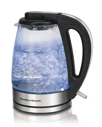Tetera hervidor de agua hamilton 40865 de vidrio 1.7 lt