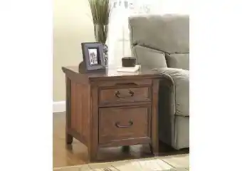 Ashley Furniture Mesa auxiliar woodboro media con tomacorriente oferta