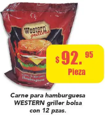 Super Aki Carne para Hamburguesa Western Griller Bolsa con 12 pzas oferta