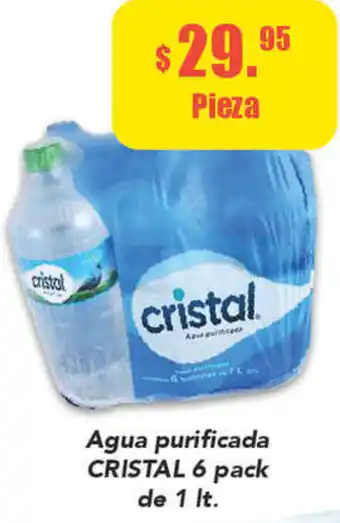 Super Aki Agua Purificada Cristal 6 Pack de 1lt oferta